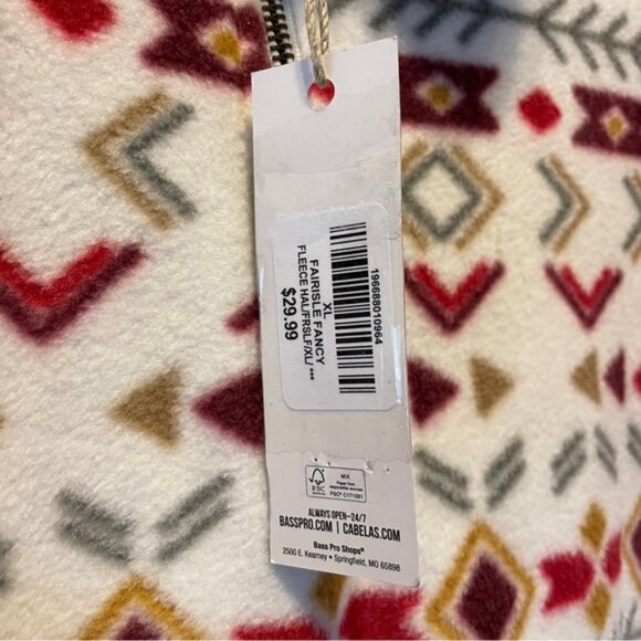 Natural Reflections Women's 1/2 Zip Pullover Long Sleeve Fleece Fair Isle XL NEW - Picture 3 of 8